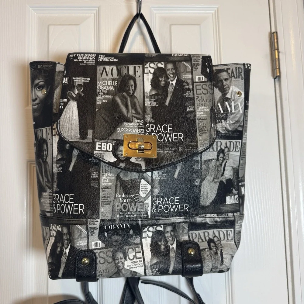 MICHELLE Barack OBAMA DESIGNER‎ MAGAZINE COVER FASHION BACK PACK SHOULDER BAG
